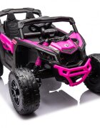 Can-Am Masinuta electrica pentru copii Can Am Marverick UTV Fucsia 12V 90W cu telecomanda 2.4G deschidere usi scaun ergonomic pornire la buton functii muzicale si suspensii
