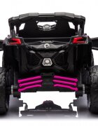 Can-Am Masinuta electrica pentru copii Can Am Marverick UTV Fucsia 12V 90W cu telecomanda 2.4G deschidere usi scaun ergonomic pornire la buton functii muzicale si suspensii