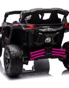 Can-Am Masinuta electrica pentru copii Can Am Marverick UTV Fucsia 12V 90W cu telecomanda 2.4G deschidere usi scaun ergonomic pornire la buton functii muzicale si suspensii