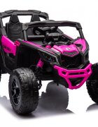 Can-Am Masinuta electrica pentru copii Can Am Marverick UTV Fucsia 12V 90W cu telecomanda 2.4G deschidere usi scaun ergonomic pornire la buton functii muzicale si suspensii