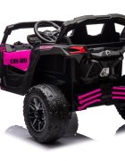 Can-Am Masinuta electrica pentru copii Can Am Marverick UTV Fucsia 12V 90W cu telecomanda 2.4G deschidere usi scaun ergonomic pornire la buton functii muzicale si suspensii