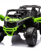 Can-Am Masinuta electrica pentru copii Can Am Marverick UTV Green 12V 90W cu telecomanda 2.4G deschidere usi scaun ergonomic pornire la buton functii muzicale si suspensii