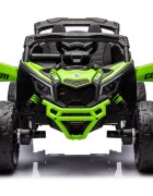 Can-Am Masinuta electrica pentru copii Can Am Marverick UTV Green 12V 90W cu telecomanda 2.4G deschidere usi scaun ergonomic pornire la buton functii muzicale si suspensii
