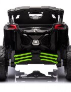 Can-Am Masinuta electrica pentru copii Can Am Marverick UTV Green 12V 90W cu telecomanda 2.4G deschidere usi scaun ergonomic pornire la buton functii muzicale si suspensii