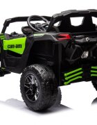 Can-Am Masinuta electrica pentru copii Can Am Marverick UTV Green 12V 90W cu telecomanda 2.4G deschidere usi scaun ergonomic pornire la buton functii muzicale si suspensii