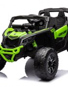 Can-Am Masinuta electrica pentru copii Can Am Marverick UTV Green 12V 90W cu telecomanda 2.4G deschidere usi scaun ergonomic pornire la buton functii muzicale si suspensii