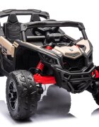 Can-Am Masinuta electrica pentru copii Can Am Marverick UTV kaki 90w acumulator 12V7Ah deschidere usi iluminare led sistem audio bluetooth usb radio fm