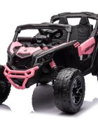 Can-Am Masinuta electrica pentru copii Can Am Marverick UTV Light Pink 12V 90W cu telecomanda 2.4G deschidere usi scaun ergonomic pornire la buton functii muzicale si suspensii