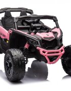 Can-Am Masinuta electrica pentru copii Can Am Marverick UTV Light Pink 12V 90W cu telecomanda 2.4G deschidere usi scaun ergonomic pornire la buton functii muzicale si suspensii