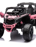 Can-Am Masinuta electrica pentru copii Can Am Marverick UTV Light Pink 12V 90W cu telecomanda 2.4G deschidere usi scaun ergonomic pornire la buton functii muzicale si suspensii