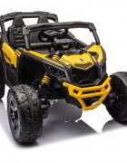 Can-Am Masinuta electrica pentru copii Can Am Marverick UTV Yellow 12V 90W cu telecomanda 2.4G deschidere usi scaun ergonomic pornire la buton functii muzicale si suspensii