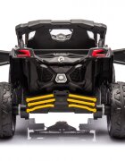 Can-Am Masinuta electrica pentru copii Can Am Marverick UTV Yellow 12V 90W cu telecomanda 2.4G deschidere usi scaun ergonomic pornire la buton functii muzicale si suspensii