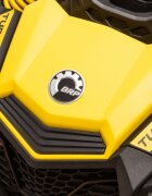 Can-Am Masinuta electrica pentru copii Can Am Marverick UTV Yellow 12V 90W cu telecomanda 2.4G deschidere usi scaun ergonomic pornire la buton functii muzicale si suspensii