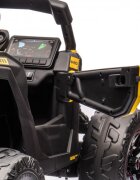Can-Am Masinuta electrica pentru copii Can Am Marverick UTV Yellow 12V 90W cu telecomanda 2.4G deschidere usi scaun ergonomic pornire la buton functii muzicale si suspensii