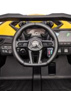 Can-Am Masinuta electrica pentru copii Can Am Marverick UTV Yellow 12V 90W cu telecomanda 2.4G deschidere usi scaun ergonomic pornire la buton functii muzicale si suspensii