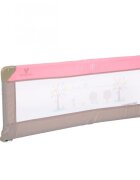 CANGAROO Bariera de protectie pentru pat copii Bed Rail Pink Rabatabila la 180 grade Usor de montat Cadru metalic Utilizare pat parinti sau pat tineret Dimensiune 130x43 cm