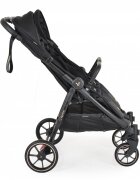 CANGAROO Carucior pentru gemeni 2Gether Modern Black cu Baldachin extensibilSpatar si Suport pentru picioare reglabile individualRoti fata din PU pivotanteExtra Suport picioare din cauciucrecomandat de la nastere