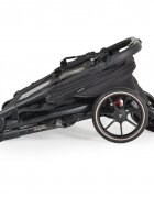 CANGAROO Carucior pentru gemeni 2Gether Modern Black cu Baldachin extensibilSpatar si Suport pentru picioare reglabile individualRoti fata din PU pivotanteExtra Suport picioare din cauciucrecomandat de la nastere