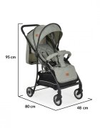 CANGAROO Carucior sport pentru copii London Green cadru din aluminiuspatar reglabilpozitie de somncentura de sigurantasuport picioare reglabilcapotina XXL cu fereastra plasaroti pivotantefranamaner parinte din PU