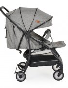 CANGAROO Carucior sport pentru copii London Grey cadru din aluminiuspatar reglabilpozitie de somncentura de sigurantasuport picioare reglabilcapotina XXL cu fereastra plasaroti pivotantefranamaner parinte din PU
