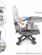 CANGAROO Inaltator de masa booster pentru copii Kiwi 123pliere compacta cu maner transportinaltime reglabila 4 nivelepicioare antiderapantemasuta detasabila cu compartiment paharhusa impermeabilacenturi de siguranta