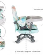 CANGAROO Inaltator de masa booster pentru copii Kiwi Dinospliere compacta cu maner transportinaltime reglabila 4 nivelepicioare antiderapantemasuta detasabila cu compartiment paharhusa impermeabilacenturi de siguranta