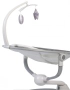 CANGAROO Leagan electric bebelusi Swing Cloud Grey cu sezut reglabil5 viteze de leganaretemporizatorsezut rotativ 90gradepernuta reductorcenturi de sigurantaadaptor priza inclus