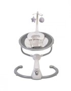 CANGAROO Leagan electric bebelusi Swing Cloud Grey cu sezut reglabil5 viteze de leganaretemporizatorsezut rotativ 90gradepernuta reductorcenturi de sigurantaadaptor priza inclus