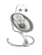 CANGAROO Leagan electric bebelusi Swing Cloud Grey cu sezut reglabil5 viteze de leganaretemporizatorsezut rotativ 90gradepernuta reductorcenturi de sigurantaadaptor priza inclus