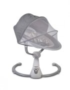 CANGAROO Leagan electric bebelusi Swing Cloud Grey Stars cu sezut reglabil5 viteze de leganaretemporizatorsezut rotativ 90gradepernuta reductorcenturi de sigurantaadaptor priza inclus