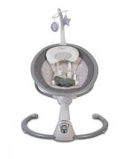CANGAROO Leagan electric bebelusi Swing Cloud Grey Stars cu sezut reglabil5 viteze de leganaretemporizatorsezut rotativ 90gradepernuta reductorcenturi de sigurantaadaptor priza inclus