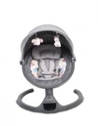 CANGAROO Leagan electric pentru copii cu telecomanda ISwing Dark Greysezut rotativ 360parasolar reglabil si detasabil5 viteze de leganarecronometruadaptor prizahusa de insecte si pernuta reductor