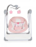 CANGAROO Leagan electric pliabil cu telecomanda si carusel Jessica Pink