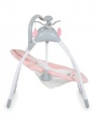 CANGAROO Leagan electric pliabil cu telecomanda si carusel Jessica Pink