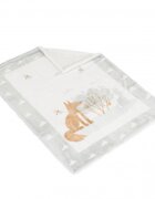 CANGAROO Patura pentru bebelusi cu sherpa 80x110 cm Little friends grey