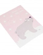 CANGAROO Paturica moale pentru bebelusi 75x100 cm Dreamy bear Roz