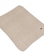 CANGAROO Paturica tricotata din bumbac si fibre bambus 80x100 cm Popcorn Beige in cutie cadou eleganta