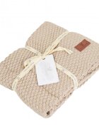 CANGAROO Paturica tricotata din bumbac si fibre bambus 80x100 cm Popcorn Beige in cutie cadou eleganta