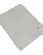 CANGAROO Paturica tricotata din bumbac si fibre bambus 80x100 cm Popcorn Gri in cutie cadou eleganta