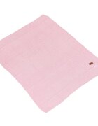 CANGAROO Paturica tricotata din bumbac si fibre bambus 80x100 cm Popcorn Pink in cutie cadou eleganta