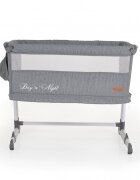 CANGAROO Patut co-sleeper 2in1 Day and Night Grey reglabil pe inaltime usita cu fermoar pozitie anti-reflux saltea inclusa