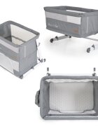CANGAROO Patut co-sleeper 2in1 Day and Night Grey reglabil pe inaltime usita cu fermoar pozitie anti-reflux saltea inclusa