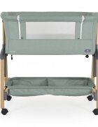 CANGAROO Patut Co-Sleeper Adoro Green 90x53 cm cu laterala culisanta Saltea si Plasa de insecte incluse Spatiu depozitare 7 nivele de reglare a inaltimii Roti cu frana