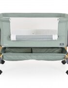 CANGAROO Patut Co-Sleeper Adoro Green 90x53 cm cu laterala culisanta Saltea si Plasa de insecte incluse Spatiu depozitare 7 nivele de reglare a inaltimii Roti cu frana