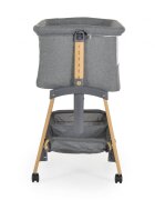 CANGAROO Patut Co-Sleeper Adoro Grey 90x53 cm cu laterala culisanta Saltea si Plasa de insecte incluse Spatiu depozitare 7 nivele de reglare a inaltimii Roti cu frana