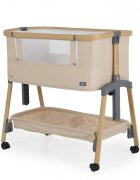 CANGAROO Patut Co-Sleeper Amo Beige 91x49x89 cm cu laterala culisantafixare langa patul parinteluIinaltime reglabila in 7 pozitiiroti cu blocareraft pentru accesoriipozitie antirefluxsaltea si plasa insecte inclusa