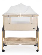 CANGAROO Patut Co-Sleeper Amo Beige 91x49x89 cm cu laterala culisantafixare langa patul parinteluIinaltime reglabila in 7 pozitiiroti cu blocareraft pentru accesoriipozitie antirefluxsaltea si plasa insecte inclusa
