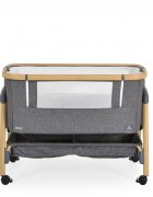 CANGAROO Patut Co-Sleeper Amo Dark grey 91x49x89 cm cu laterala culisantafixare langa patul parinteluIinaltime reglabila in 7 pozitiiroti cu blocareraft pentru accesoriipozitie antirefluxsaltea si plasa insecte inclusa