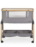 CANGAROO Patut Co-Sleeper Amo Light grey 91x49x89 cm cu laterala culisantafixare langa patul parinteluIinaltime reglabila in 7 pozitiiroti cu blocareraft pentru accesoriipozitie antirefluxsaltea si plasa insecte inclusa