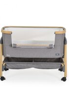 CANGAROO Patut Co-Sleeper Amo Light grey 91x49x89 cm cu laterala culisantafixare langa patul parinteluIinaltime reglabila in 7 pozitiiroti cu blocareraft pentru accesoriipozitie antirefluxsaltea si plasa insecte inclusa